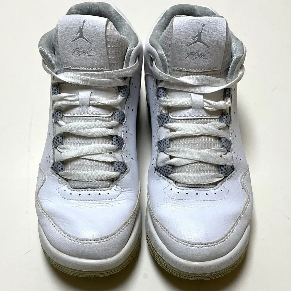 Air Jordan Flight Origin 2 Youth White|Gray Basketball Sneakers Sz 6Y-men